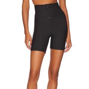 NWT WeWoreWhat Lace-Up Biker Short Black Size Medium M NEW $68